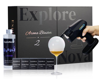 ExploNova Aroma Blaster 2 Kit with 5 Flavour Aroma Pod and Edible Bubble